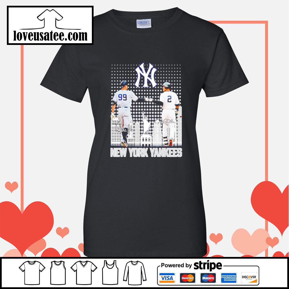 Derek Jeter and Aaron Judge New York Yankees city skyline shirt